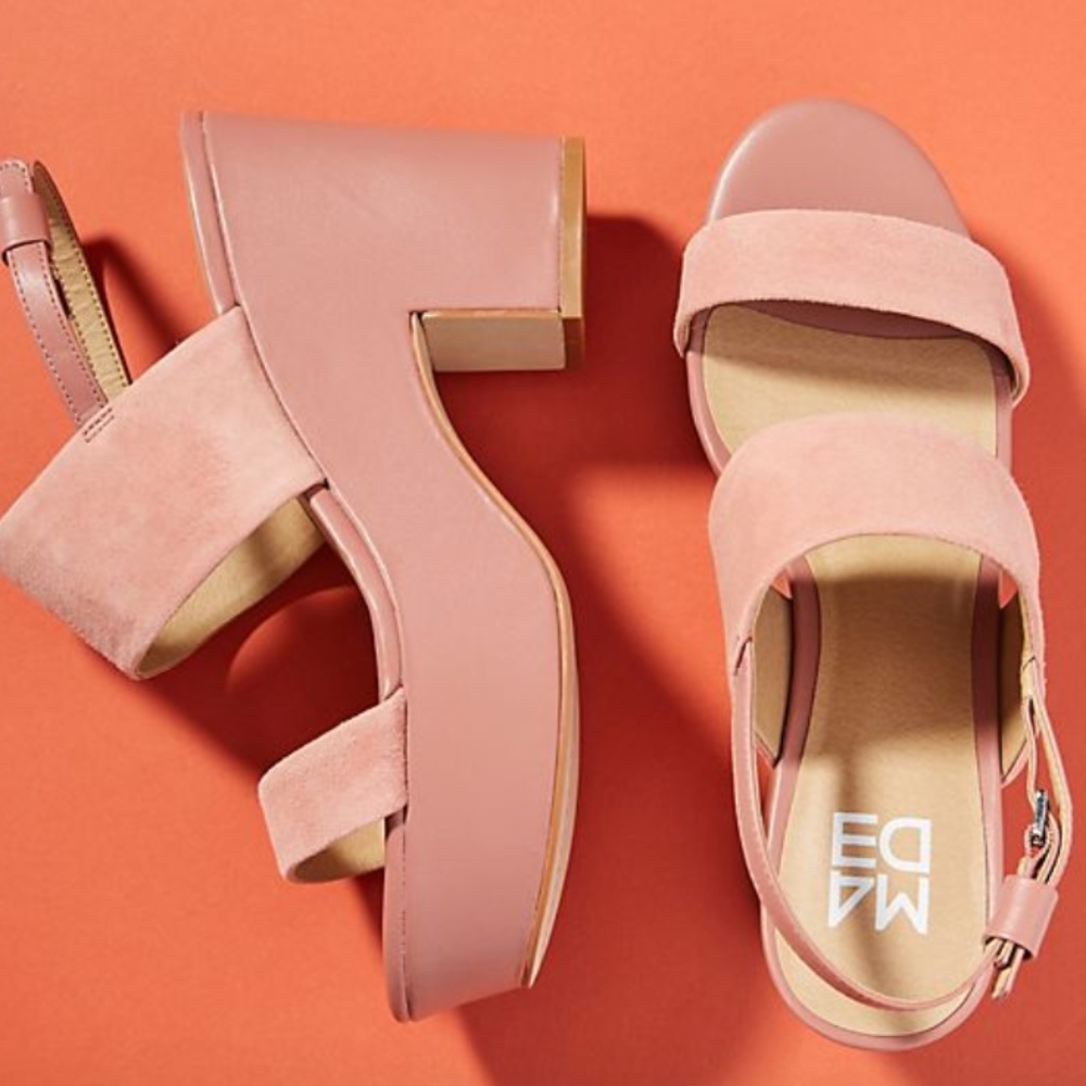 Anthro M4D3 Richmond Platform Sandals Never Worn